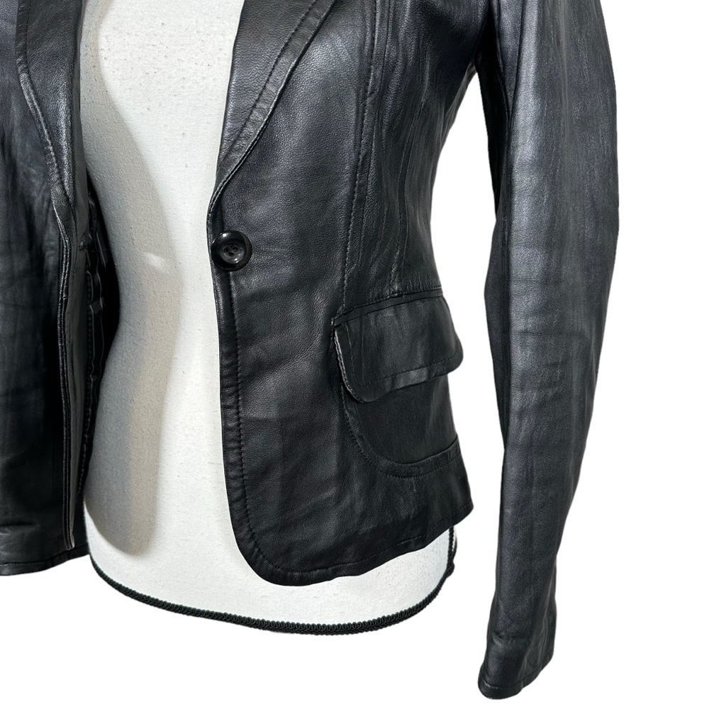 First Avenue Black Lamb Skin Leather Jacket - Picture 7 of 7